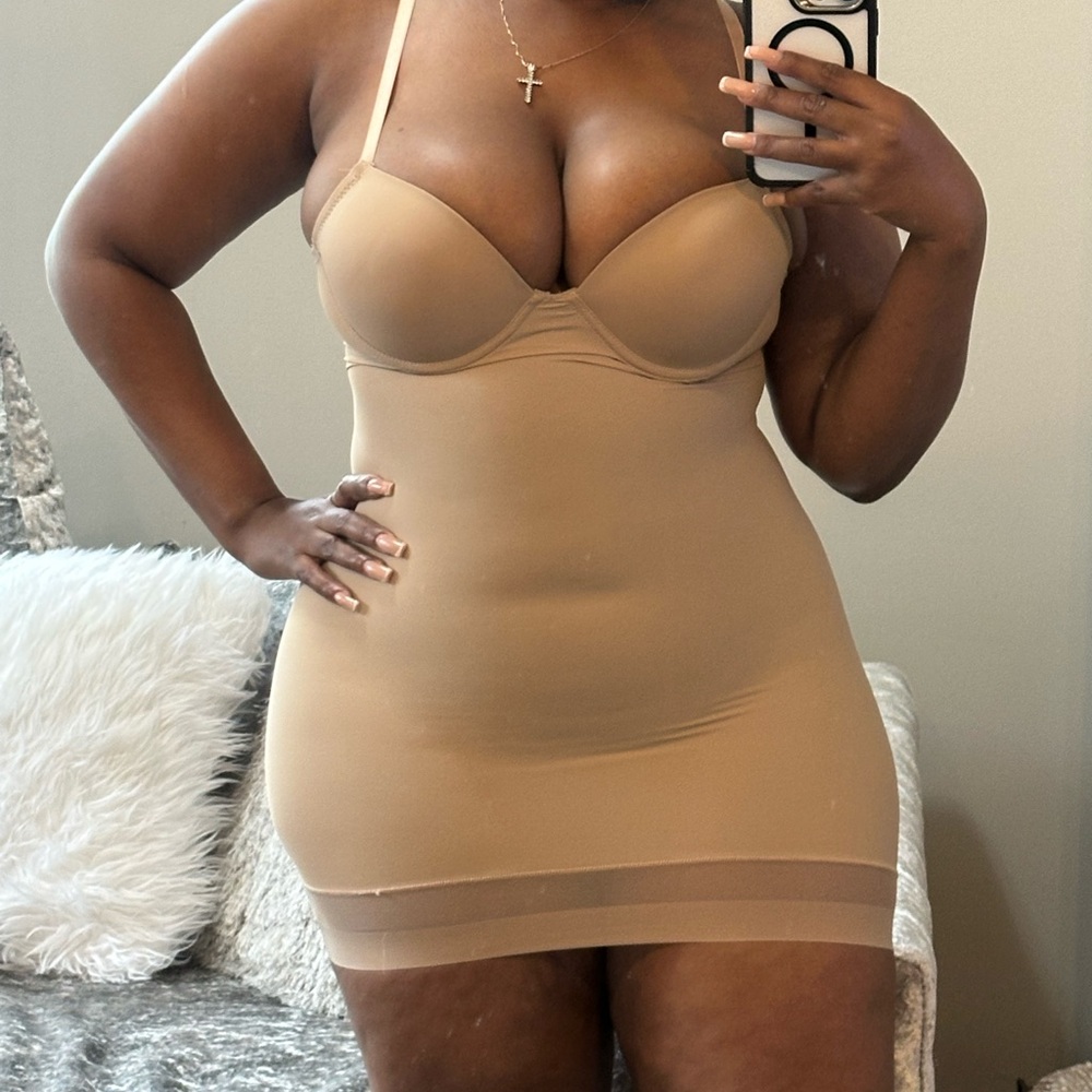 Seamless Tan Bodycon Slip Dress